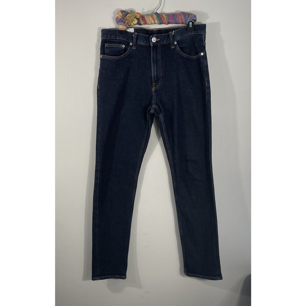 &Denim Slim Fit Jeans Mens Size 33 X 31 (32x32 tag) Dark Wash Blue Denim Pants